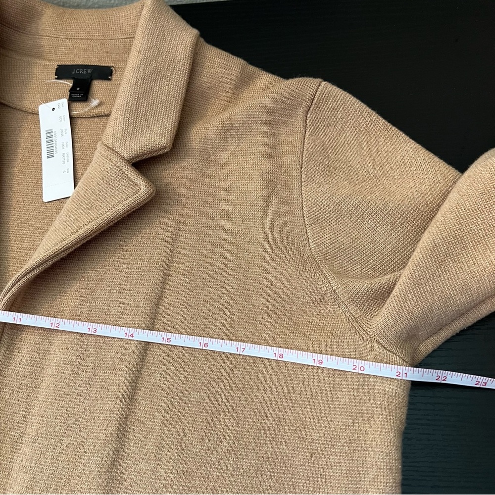 J. Crew Sophie Sweater Blazer Women’s Cotton Merino Wool Camel Tan Small NWT - Picture 13 of 14